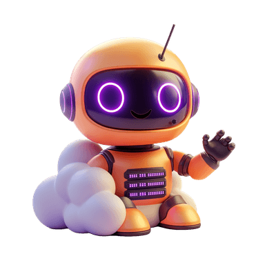 SrvBot mascot, a friendly orange robot waving